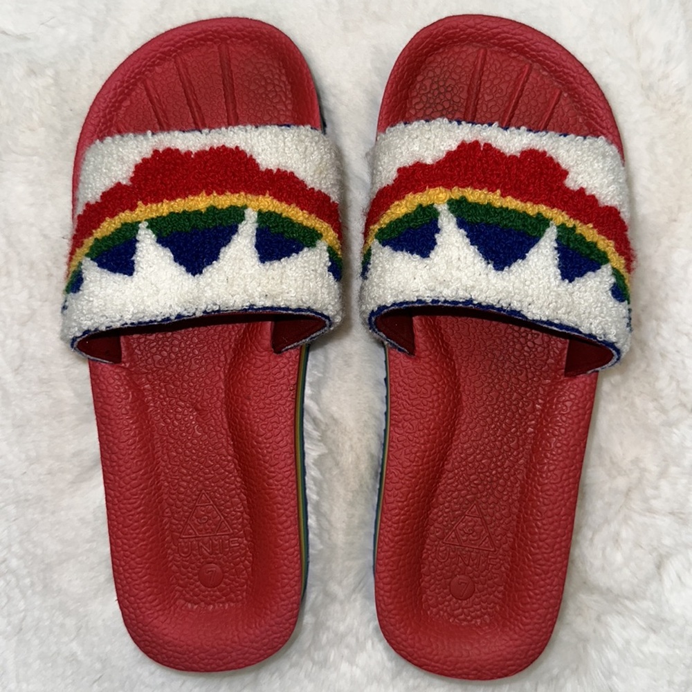 π RARE Love Wins LGBTQIA+ PRIDE Rainbow Platform UNIF Crush Sandal Slides!!! π - Picture 7 of 11